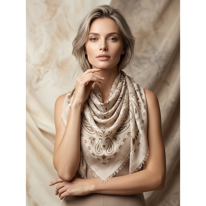 Scarpy creation my foulard carre yl beige4983501_3