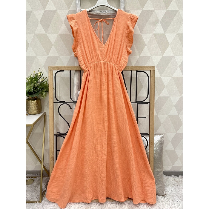 Scarpy creation my robe longue col v yl orange4984501_5