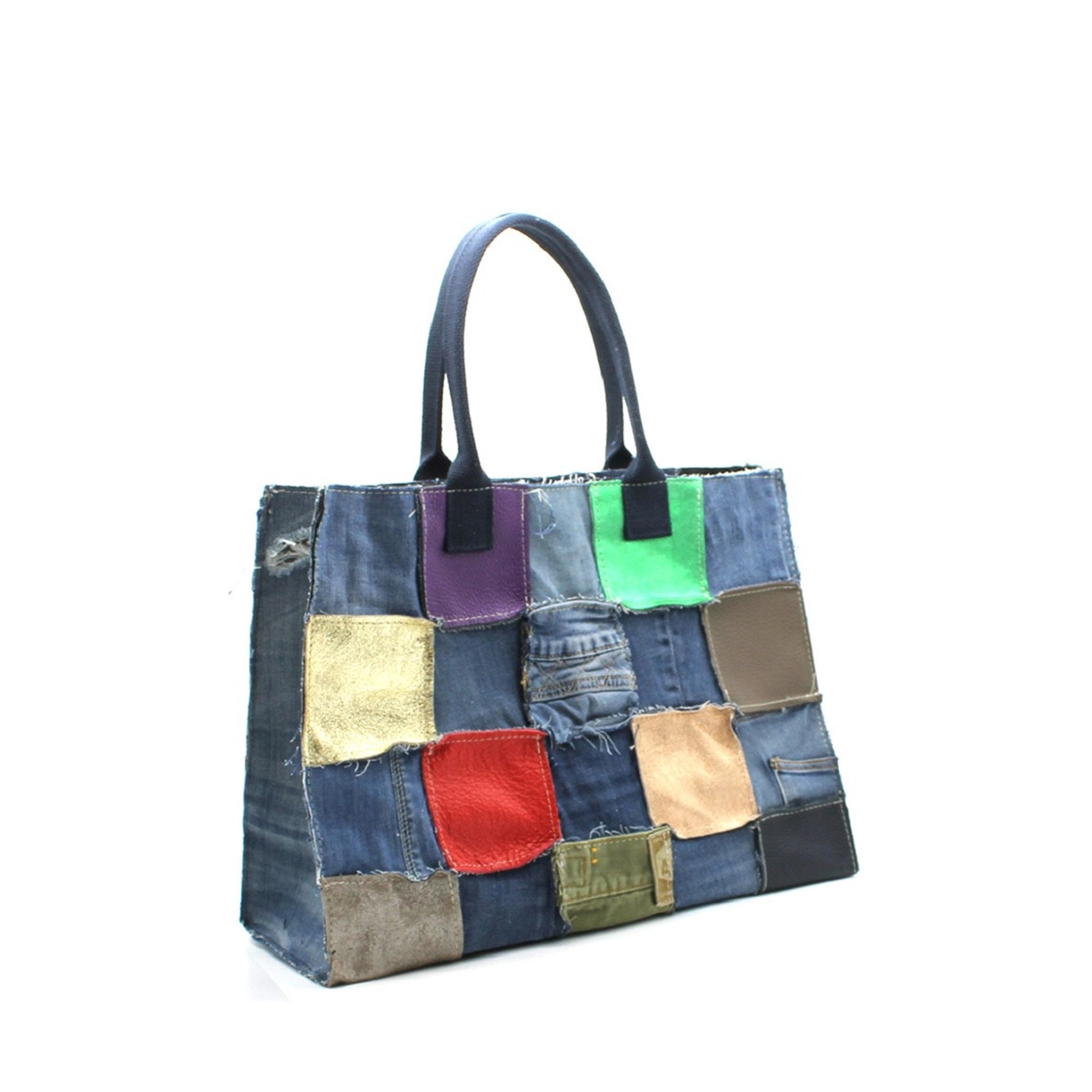 SCARPY Scarpy creation accessoires my sac cabas jean patchwork
